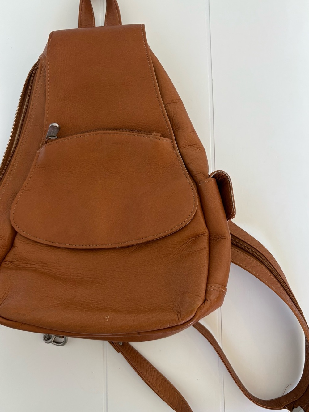 Piel Leather Flap-Over Sling Backpack